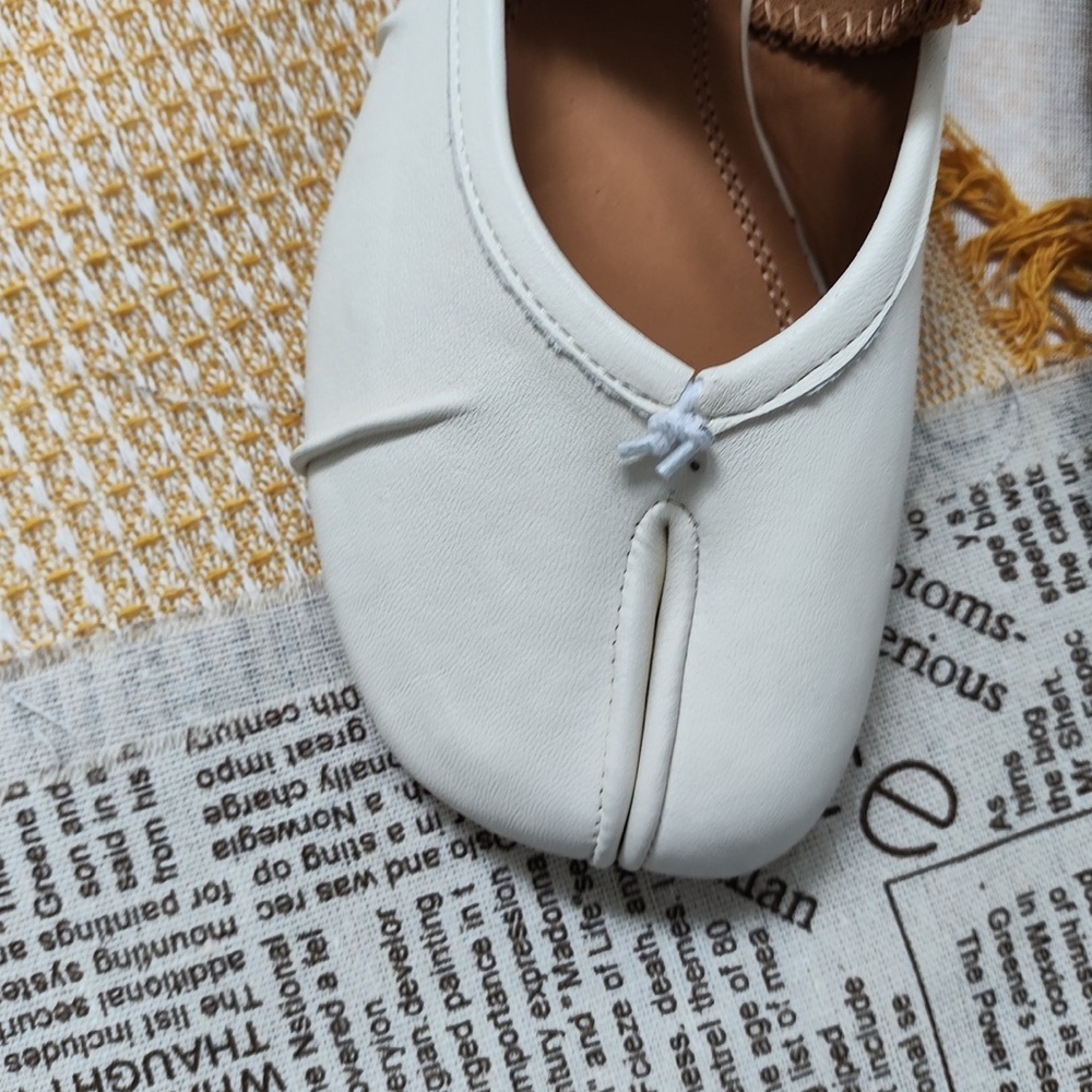 Maison Martin Margiela White Leather Mules with Brown Strap - Picture 3 of 11